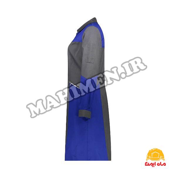 مانتو کار زنانه طوسی آبی مدل سیلور