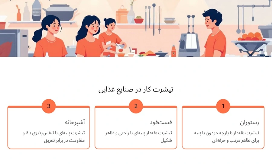 انواع تیشرت کار بر اساس مشاغل مختلف
